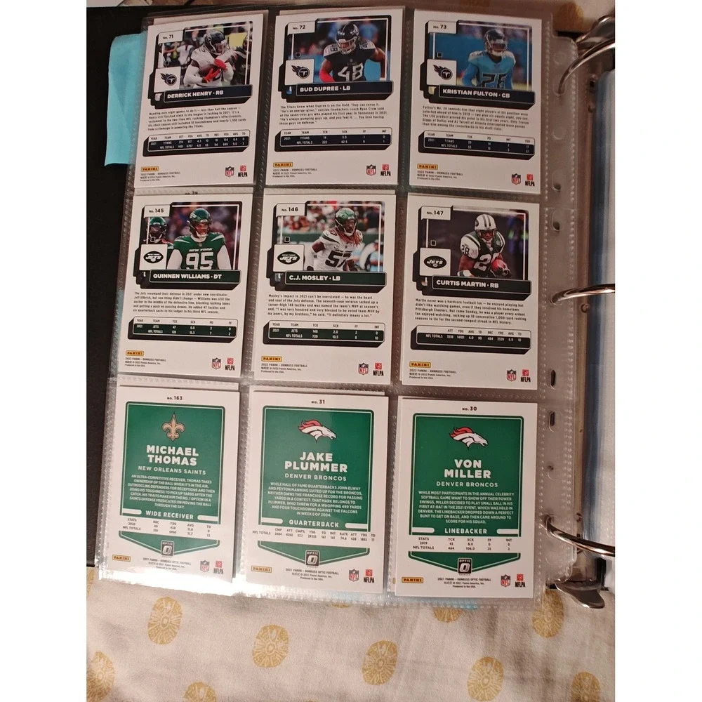 Football Trading Cards Panini Donruss Optic Lot Henry Miller Martin 9ct